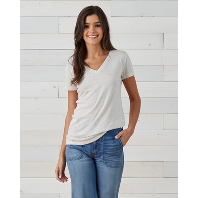 Enza Ladies Melange V-Neck Tee