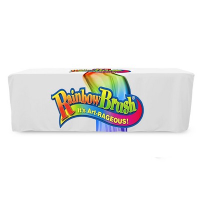 8' Premium PolyKnit™ Fitted Style Table Cover w/Full Dye Sub Logo (96"x30"x29")