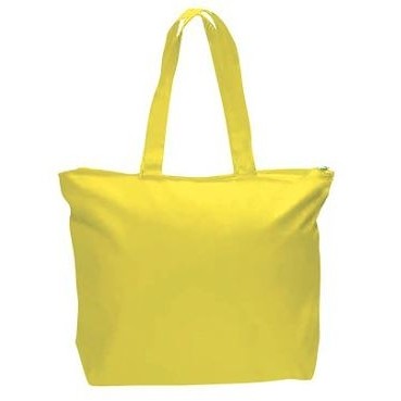 Q-Tees Canvas Zippered Tote Bag