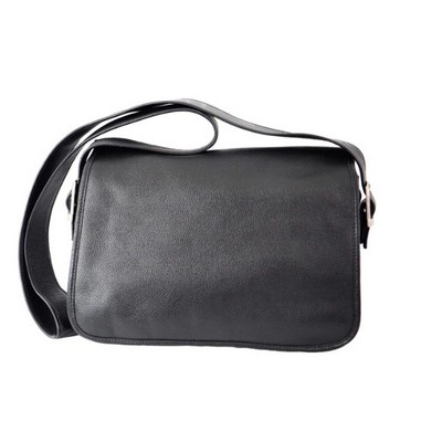 Flap-Over Leather Handbag