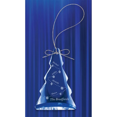 Engraved Crystal Tree Ornament