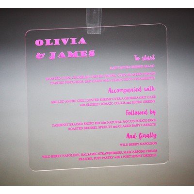 4.5" x 6" - Clear Acrylic Menu