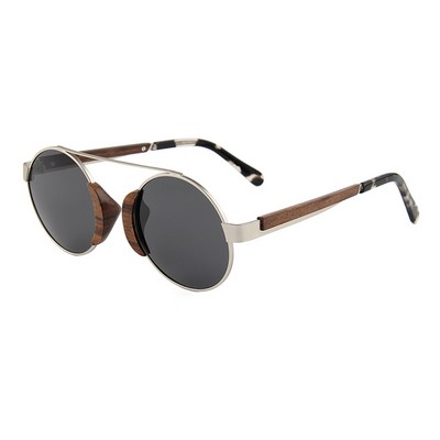 Rounded Ebony Wood Sunglasses