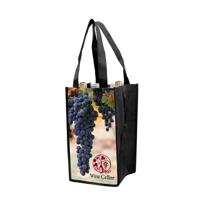 4 Bottles Wine Bag w/ Collapsable Bottle Pockets