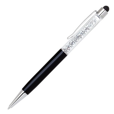 Crystal Stylus Pen / Ballpoint Pen - Black