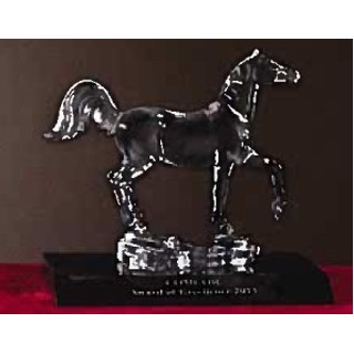 Crystal Sculpted Horse Award w/Black Base