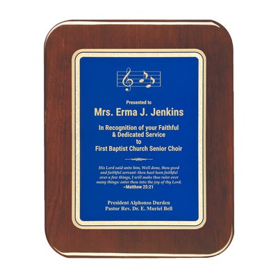 Blue Plate Rosewood Piano-finish Plaque w/ Elliptical Edge 8" x 10"