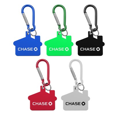 House Shaped Aluminum Key Holder & Dog Tag w/Carabiner