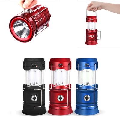 Led camping light integrated power bank,solar charger,lantern