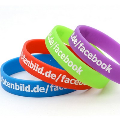 Debossed Silicone Bracelet Wristbands - 1/2"