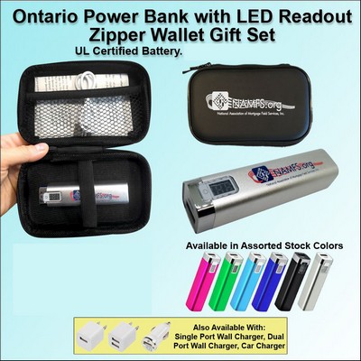 2000 mAh Ontario Power Bank Zipper Wallet