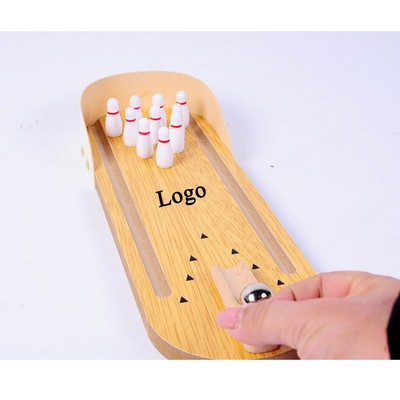 Wooden Desktop Miniature Bowling Game