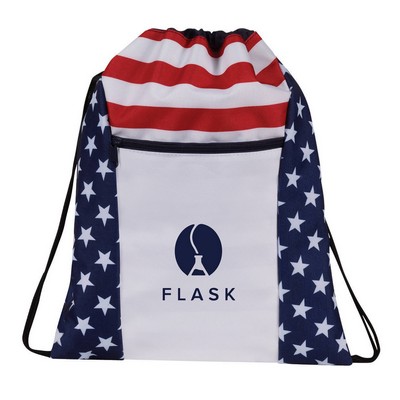 Stars & Stripes Drawstring Cinch Bag