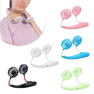 Neckband Mini Fan w/USB Rechargeable