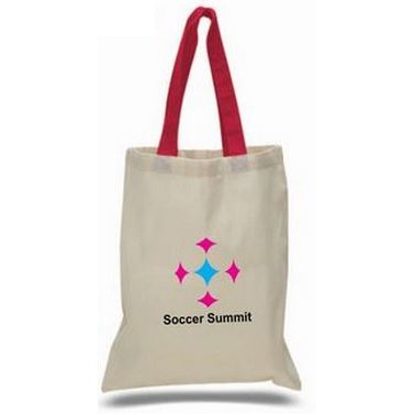 Q-Tees® Economical Tote Bag w/Color Handles