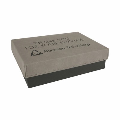 7 3/8" x 5 3/4" Gray Leatherette Gift Box