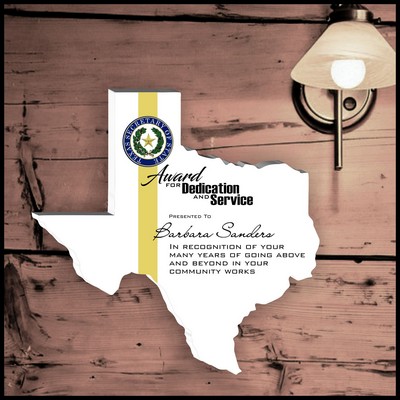 13" Texas White Acrylic Plaque