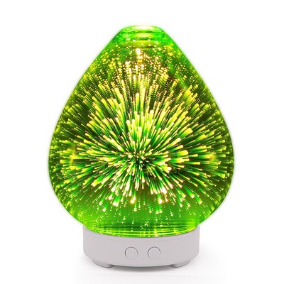 100ml LED Light Firework 3D Glass Essential Oil Diffuser