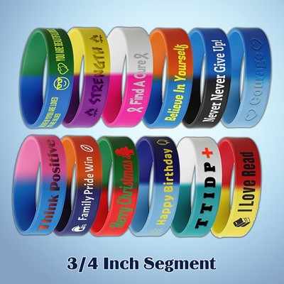 Segmented Silicone Wristband - 3/4" band