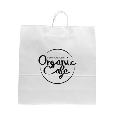 White Kraft Paper Shopping Bag (18"x7"x18.75")