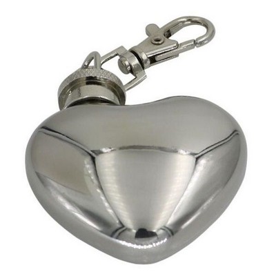 1 oz. Heart Shape Flask Keychain