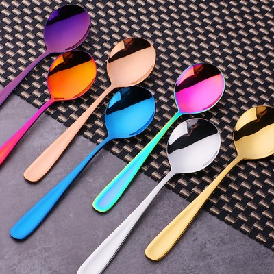 304 Stainless Steel Round Colored Stirring Spoon