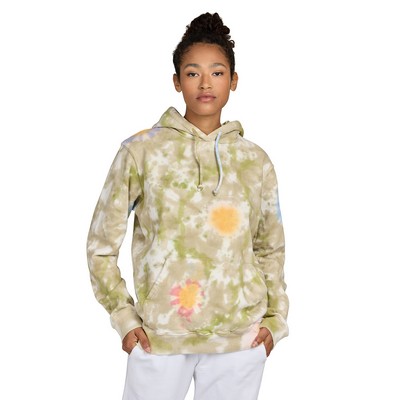 Unisex Tie Dye Flower Cotton Heavyweight Fleece Hoody