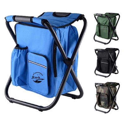 Backpack Folding Stool with Cooler Bag