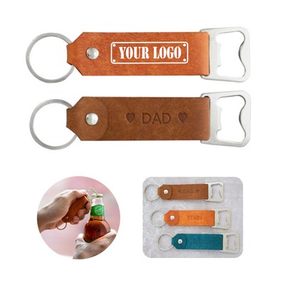 Creative Leather Bottle Opener Keychain