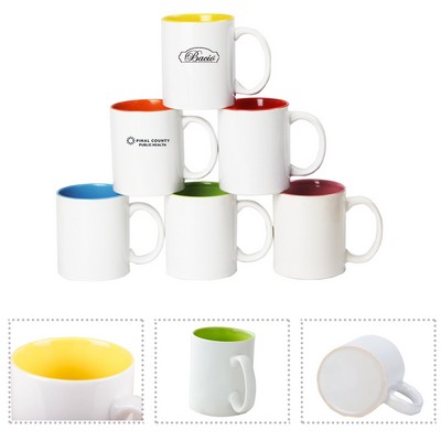 11Oz Colored Ceramic Mug With C-Handle