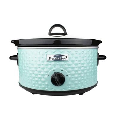 3.5 Quart Blue Diamond Pattern Slow Cooker