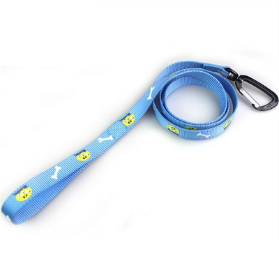 Silkscreen Printed Nylon Dog Leash Pet Collar w/Carabiner