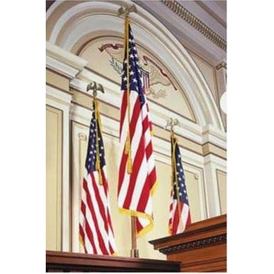 9' Pole Standard Oak Indoor Display Flag Set