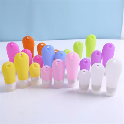 Bulb shape travel portable leakproof squeeze silicon sub bottle with hole and carabiners