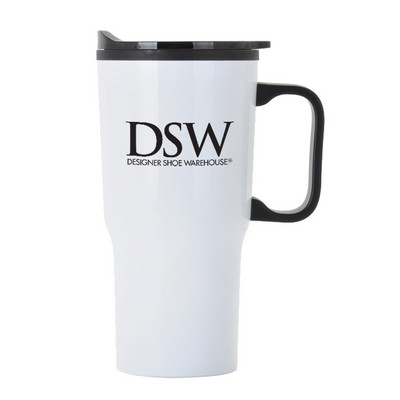 Promo Revolution - 20 Oz. Dual Wall Vacuum Sealed Straight Tumbler w/Plastic Insert w/Plastic Handle