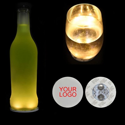 2.37" Dia LED Light Up Sticker Drink Bottle Cup Mat Coaster for Bar Party