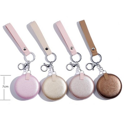 Compact Travel Pocket Makeup Mirror Keychain