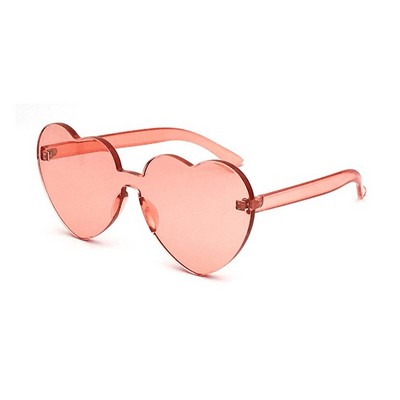 Rimless One Piece Heart Sunglasses