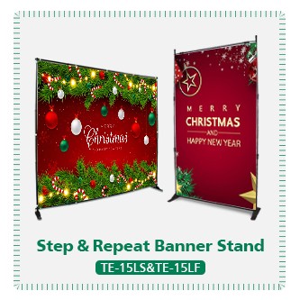 Tool-free portable 8*8ft large format backdrop step & repeat banner stand