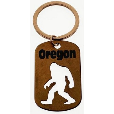 Bigfoot Vintage Dog Tag Keychain