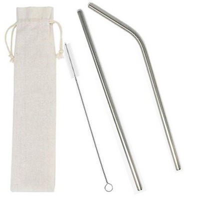 Stainless Steel Straws Set, Straw Set w/clean brush