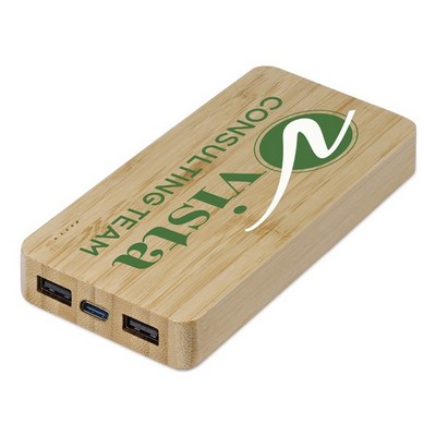 Bay Street 10000 mAh Bamboo Wireless Power Bank