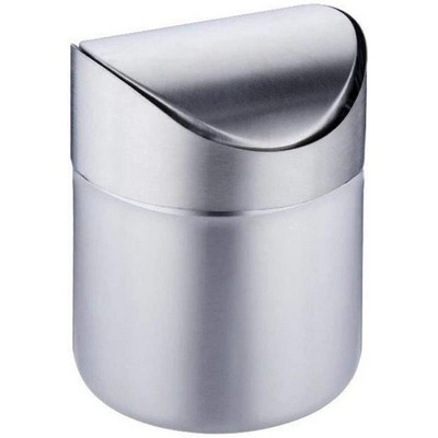 Brushed Stainless Steel Trash Can With Swing Lid