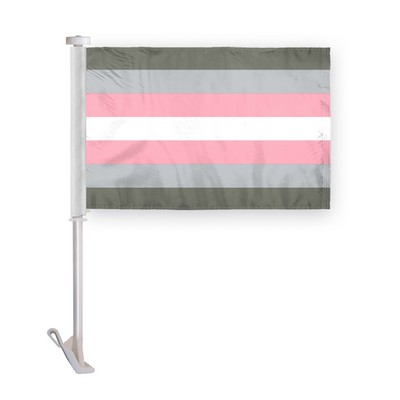 10.5" x 15" wPoly Demi girl Pride Premium Car Flag