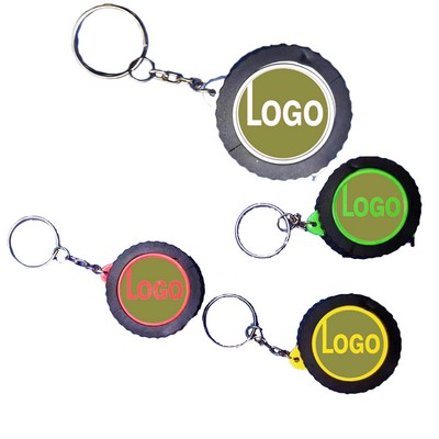 Round Tire Tape Measure Keychain