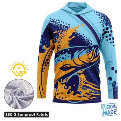 Unisex & Kids' Sublimation SolarProtec Performance Long Sleeve Hooded T-Shirt with Mesh Sides