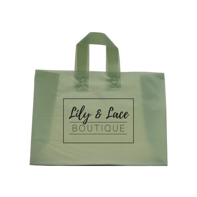 Frosted Sage Colored Poly Flexi-Loop Bag/ 4 Mil (16"x6"x12")