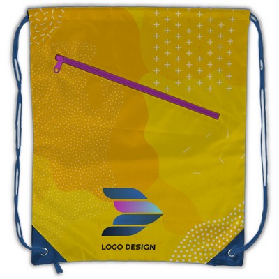 Sublimation Slant-Zip Polyester Drawstring Bag