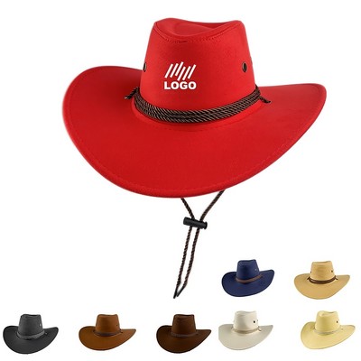 Western Cowboy Hat Men Felt Wide Brim