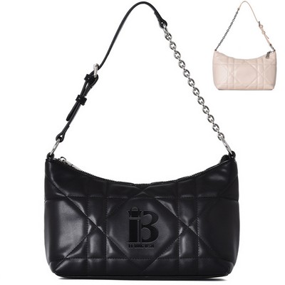 PU Leather Hobo Tote Handbag With Metal Chain for Women